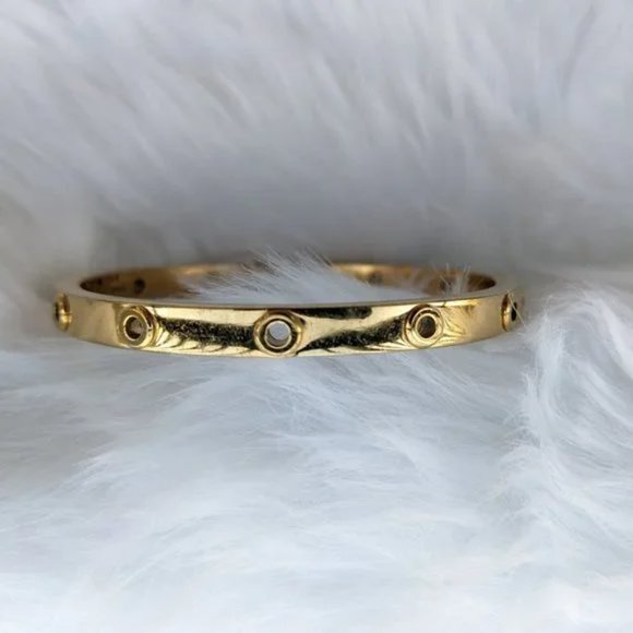 KATE SPADE Heavy Metals Gold Hinged Bangle Bracelet - Picture 2 of 4